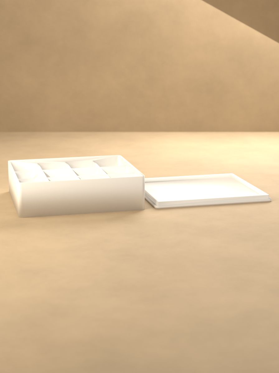 Kapaklı Organizer Kutu (95 × 85 × 26 mm, 4 × 3 Gözlü) görsel 3