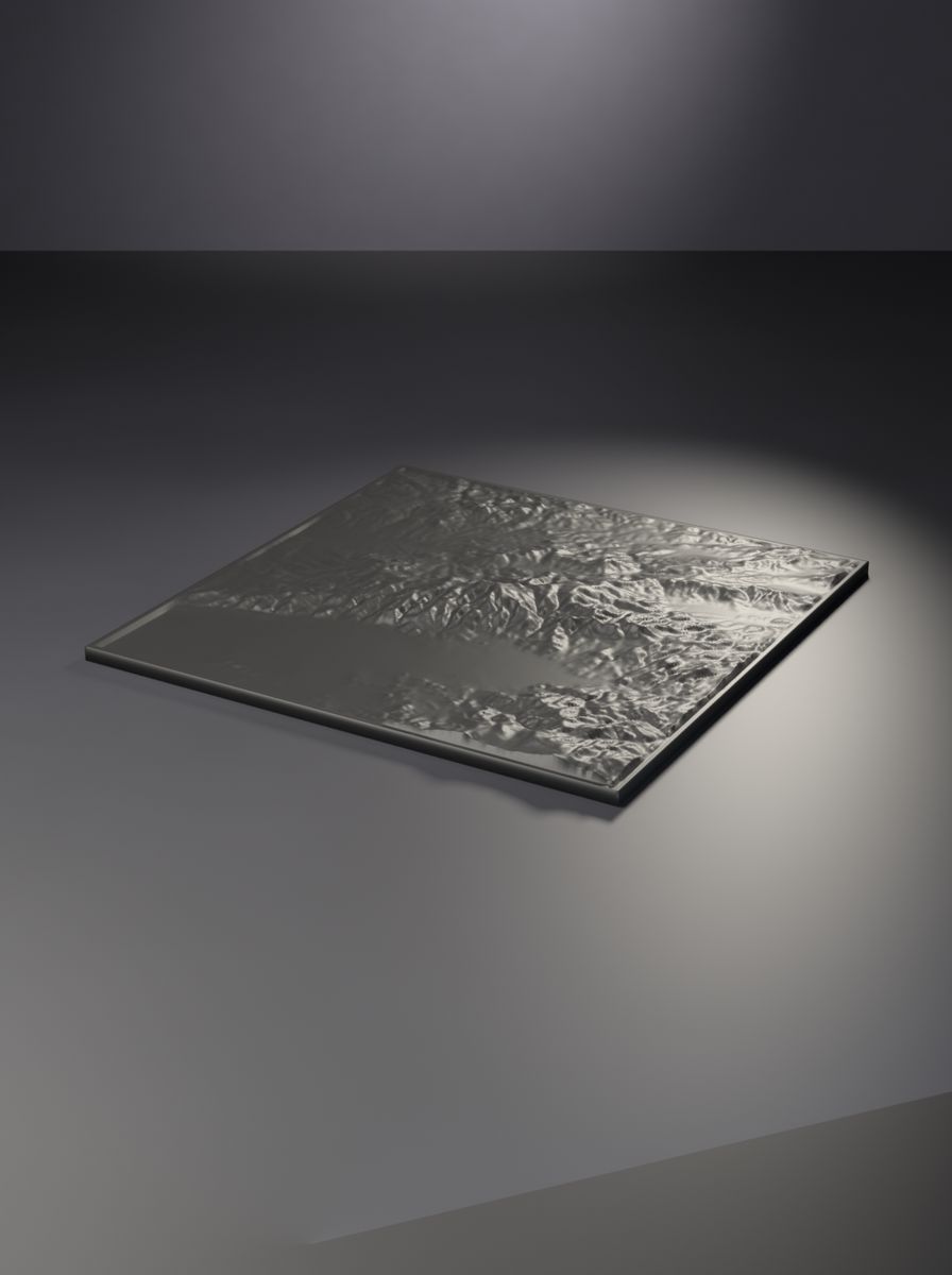 Kaz Dağı Rölyef Haritası (200 × 200 mm, Topografik Duvar Dekoru)