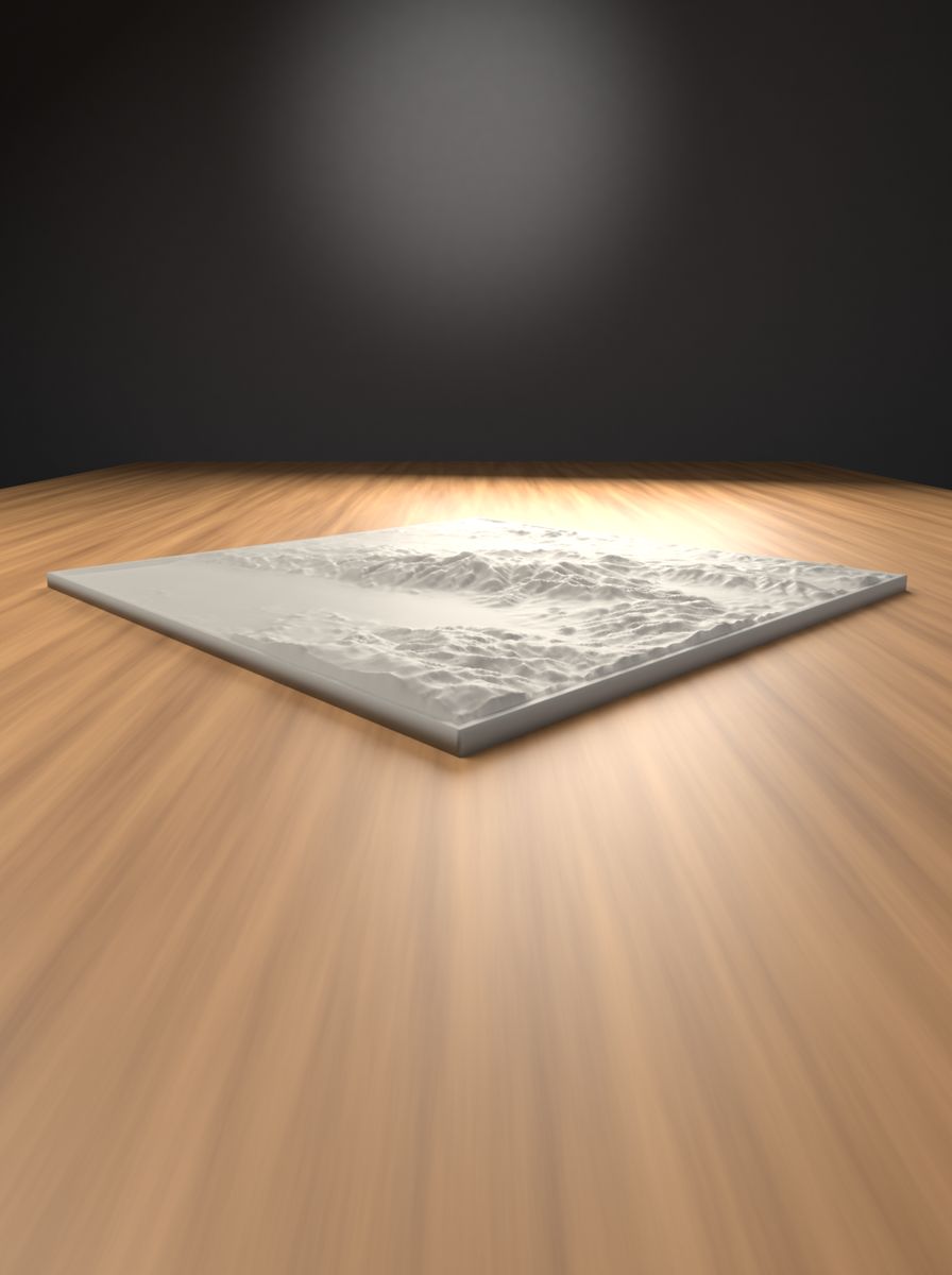 Kaz Dağı Rölyef Haritası (200 × 200 mm, Topografik Duvar Dekoru) görsel 2