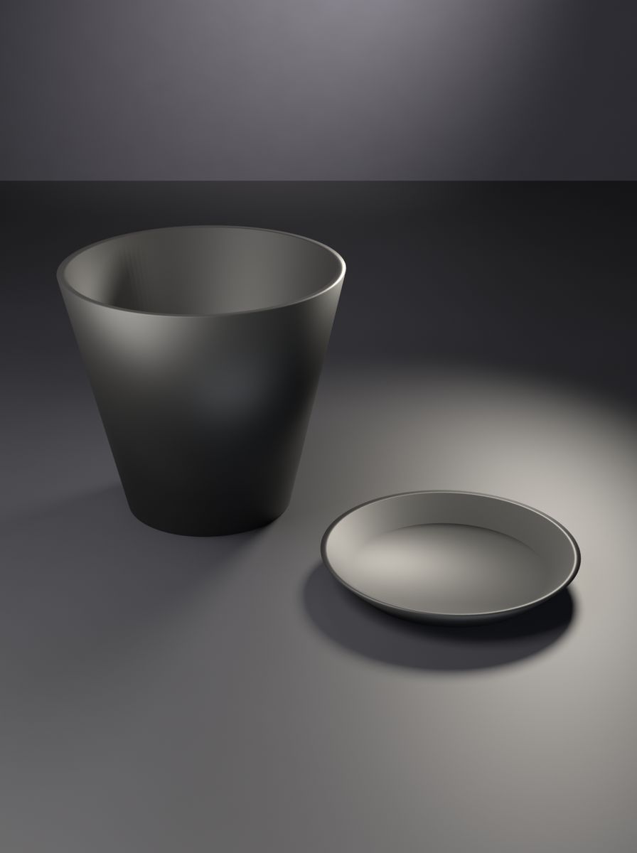 Konik Saksı 100 mm (Altlık Tabaklı, Drenaj Delikli)
