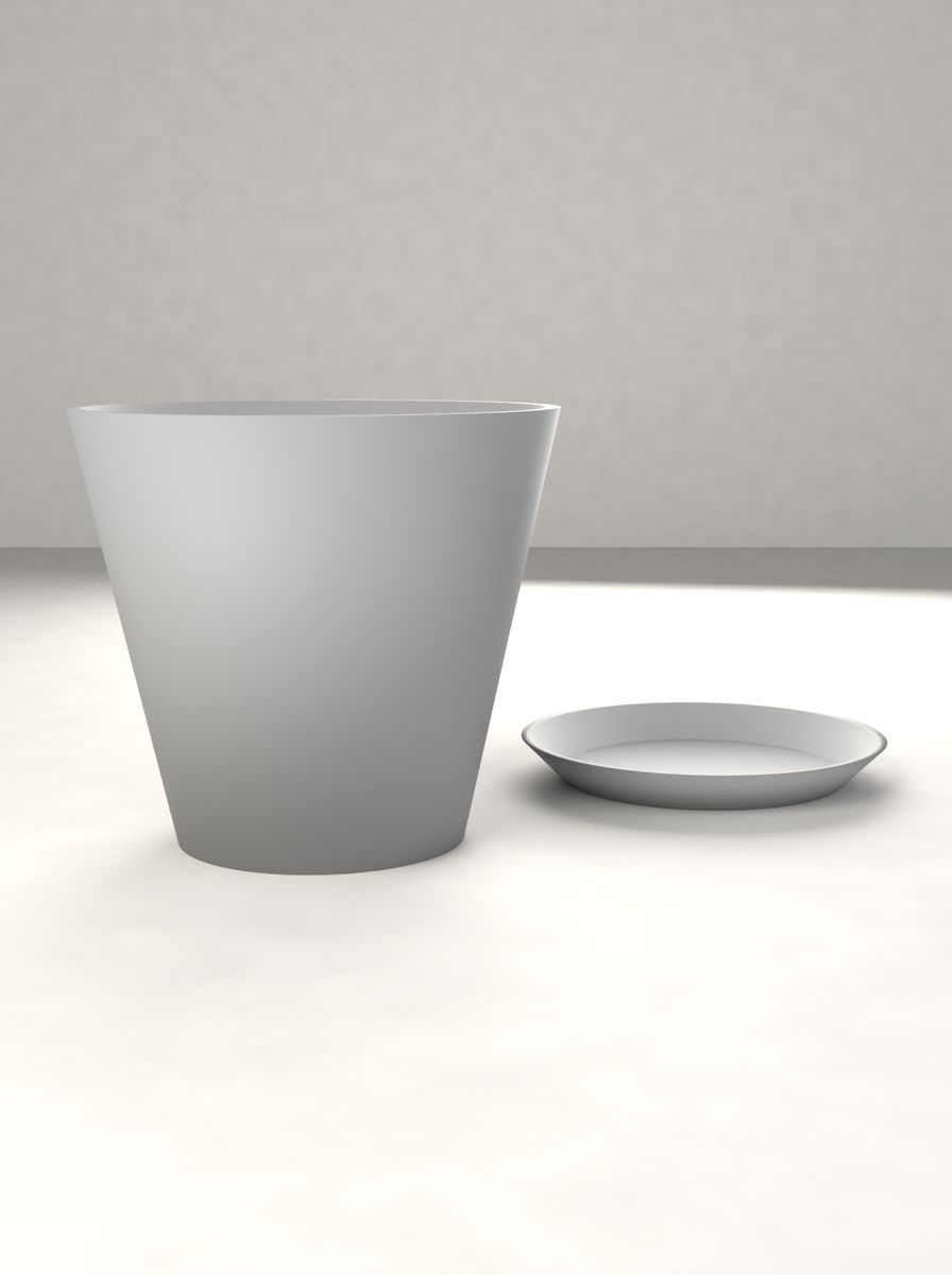 Konik Saksı 100 mm (Altlık Tabaklı, Drenaj Delikli) görsel 2