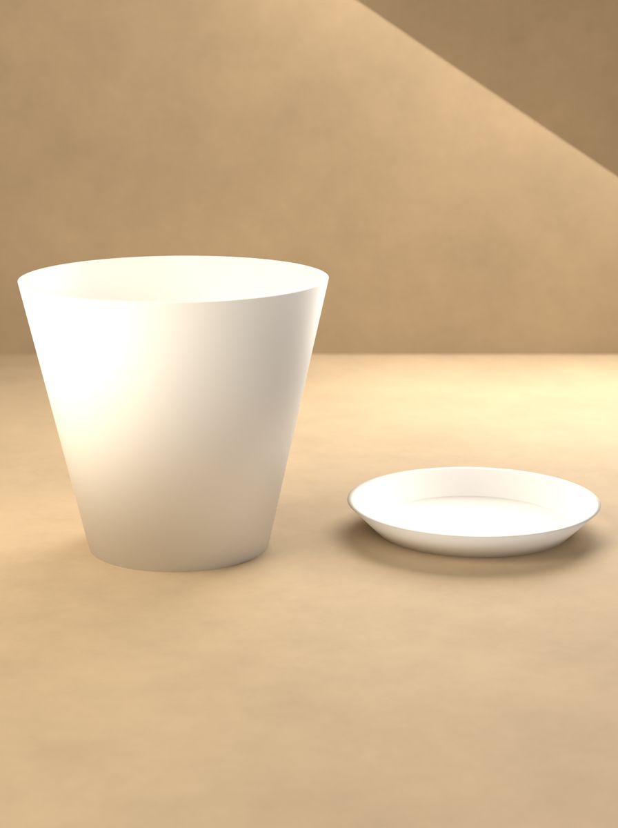 Konik Saksı 100 mm (Altlık Tabaklı, Drenaj Delikli) görsel 3