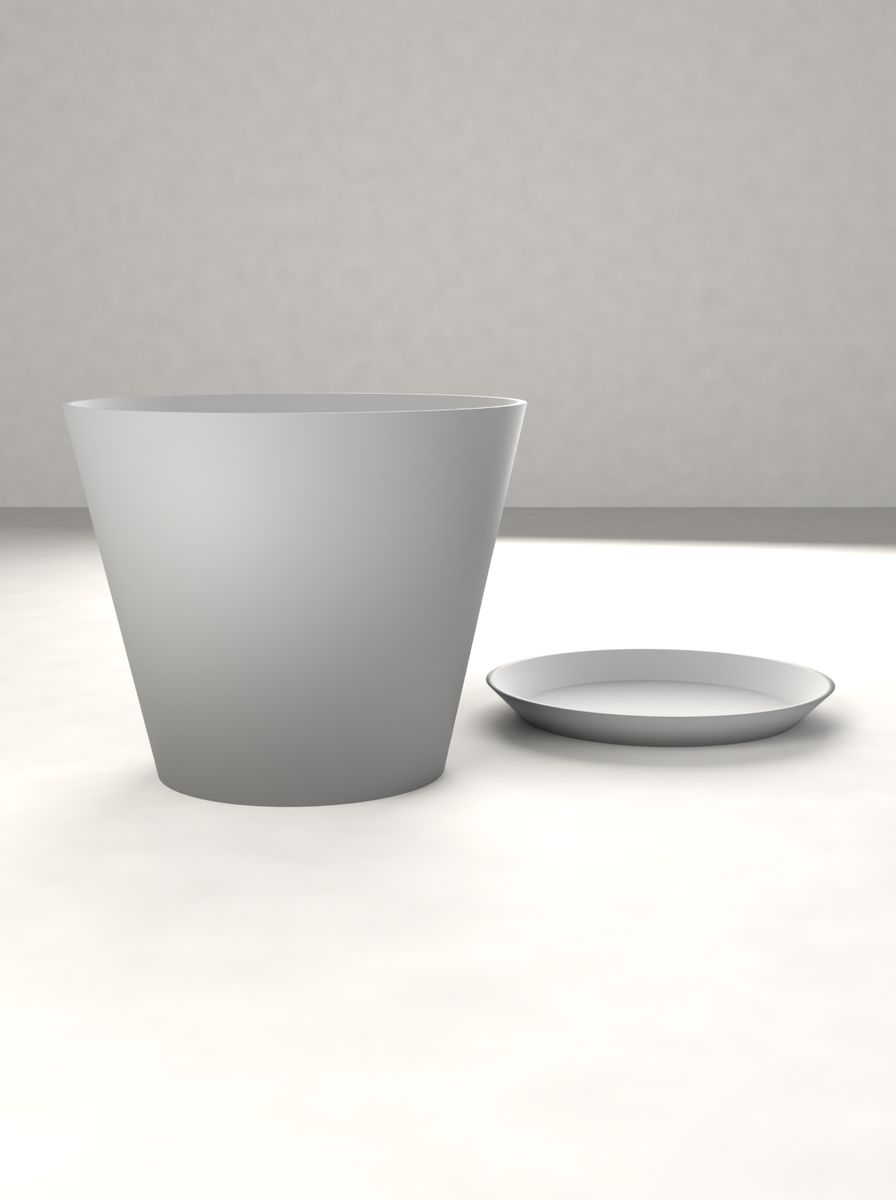 Konik Saksı (110 mm Üst Çap, 70 mm Alt Çap, 90 mm Yükseklik, Altlık Tabaklı, Drenaj Delikli) görsel 2