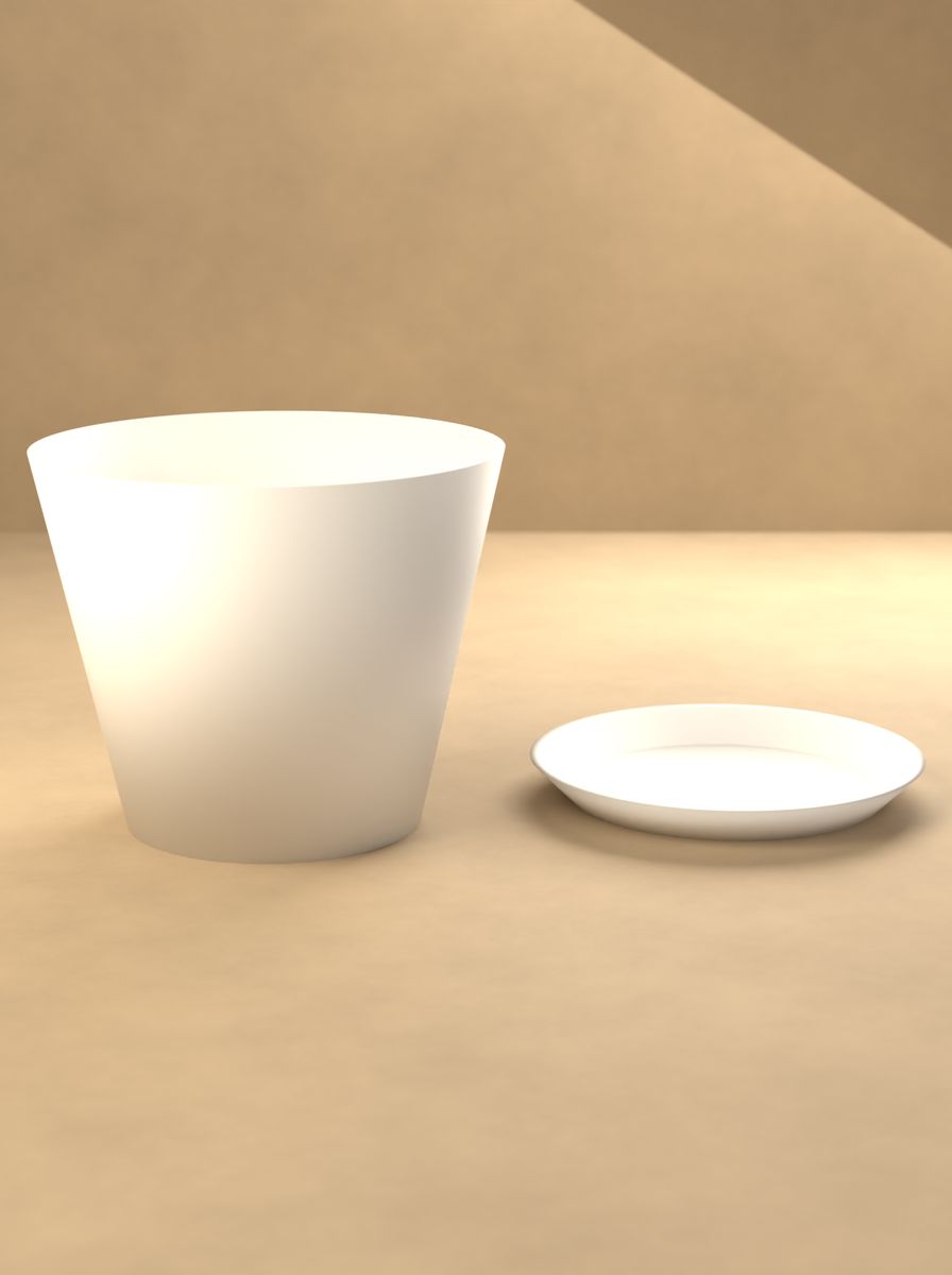 Konik Saksı (110 mm Üst Çap, 70 mm Alt Çap, 90 mm Yükseklik, Altlık Tabaklı, Drenaj Delikli) görsel 3