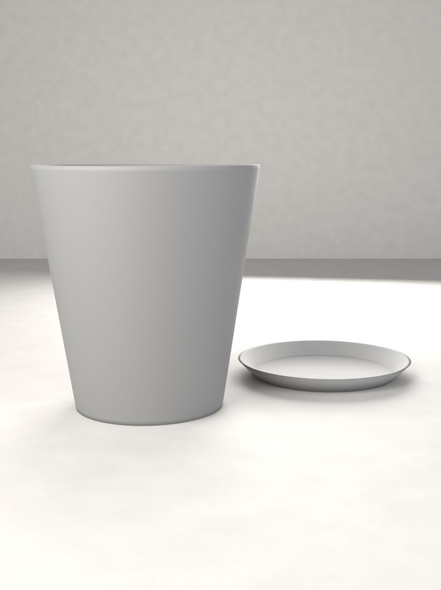 Konik Saksı (120 mm Üst Çap, 80 mm Alt Çap, 130 mm Yükseklik, Altlık Tabaklı, Drenaj Delikli) görsel 2