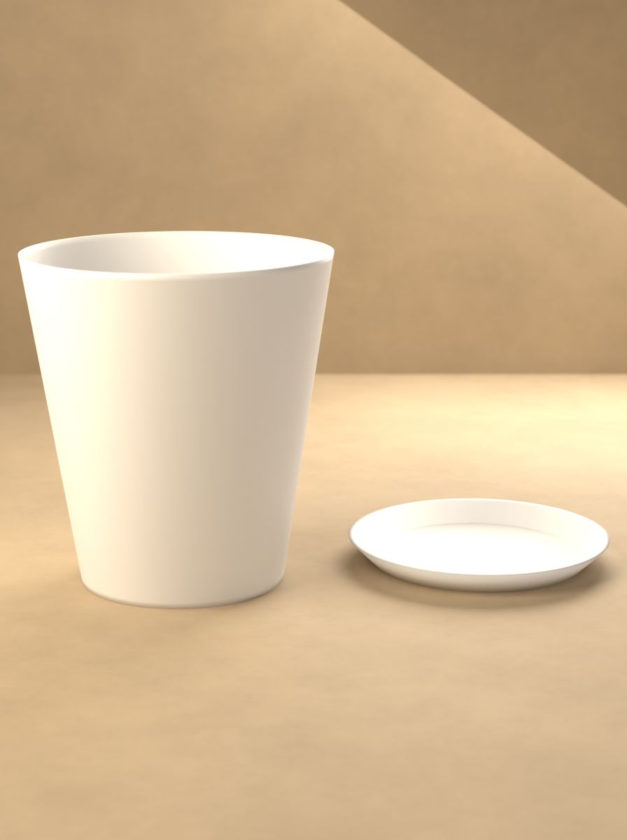 Konik Saksı (120 mm Üst Çap, 80 mm Alt Çap, 130 mm Yükseklik, Altlık Tabaklı, Drenaj Delikli) görsel 3
