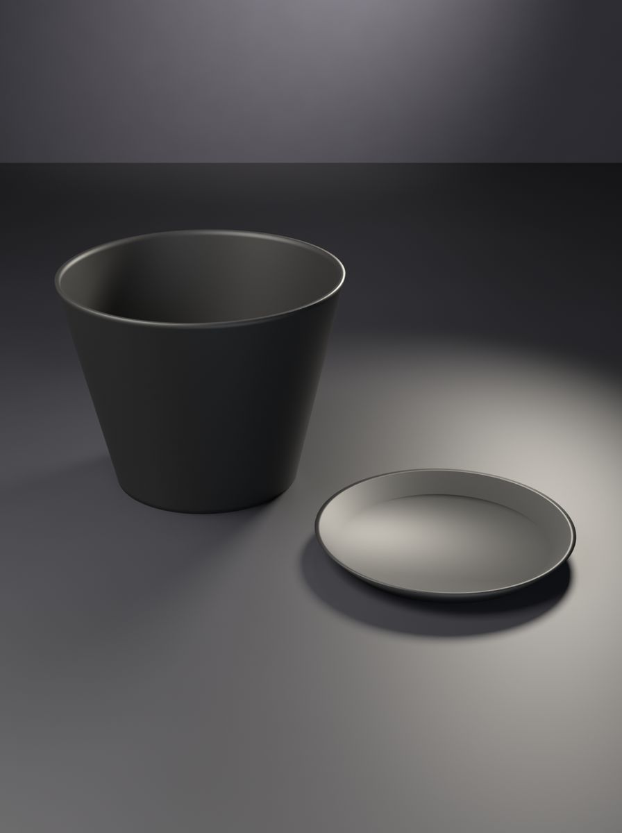 Konik Saksı (130 mm Üst Çap, 85 mm Alt Çap, 100 mm Yükseklik, Altlık Tabaklı, Drenaj Delikli)