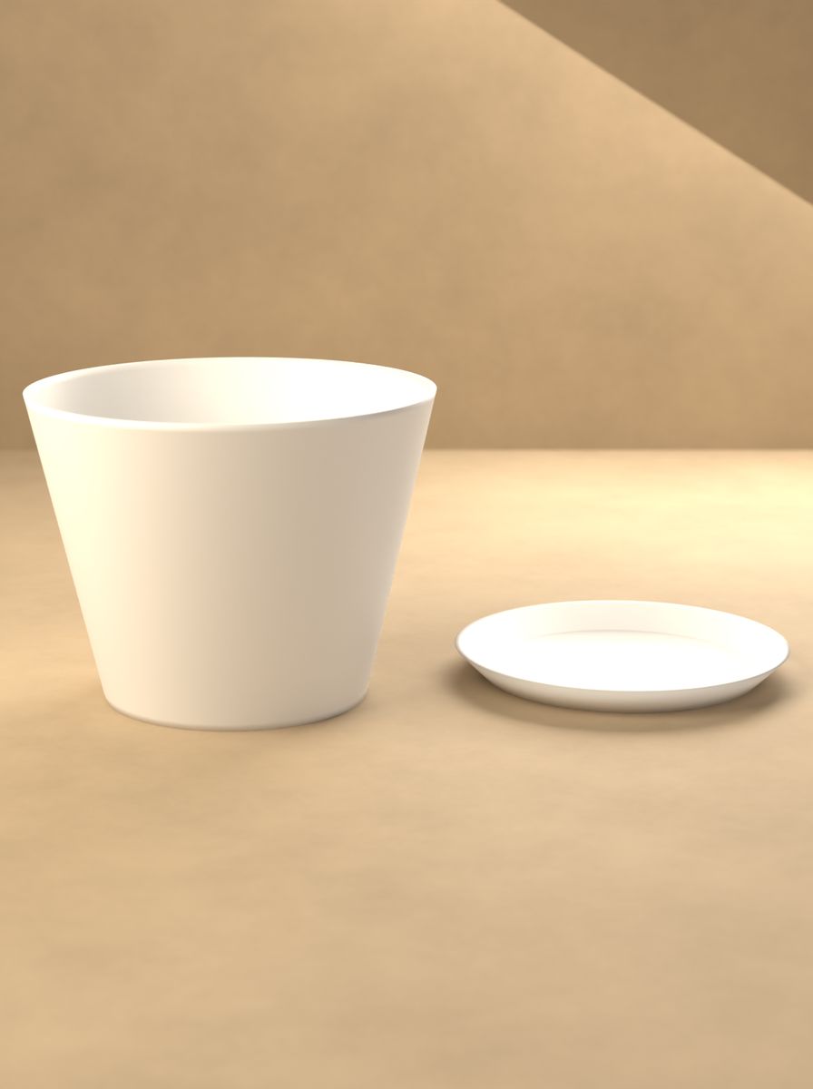 Konik Saksı (130 mm Üst Çap, 85 mm Alt Çap, 100 mm Yükseklik, Altlık Tabaklı, Drenaj Delikli) görsel 3