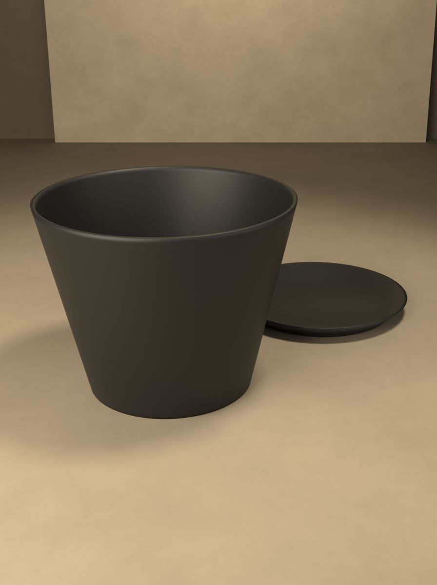 Konik Saksı (130 mm Üst Çap, 85 mm Alt Çap, 100 mm Yükseklik, Altlık Tabaklı, Drenaj Delikli) görsel 4