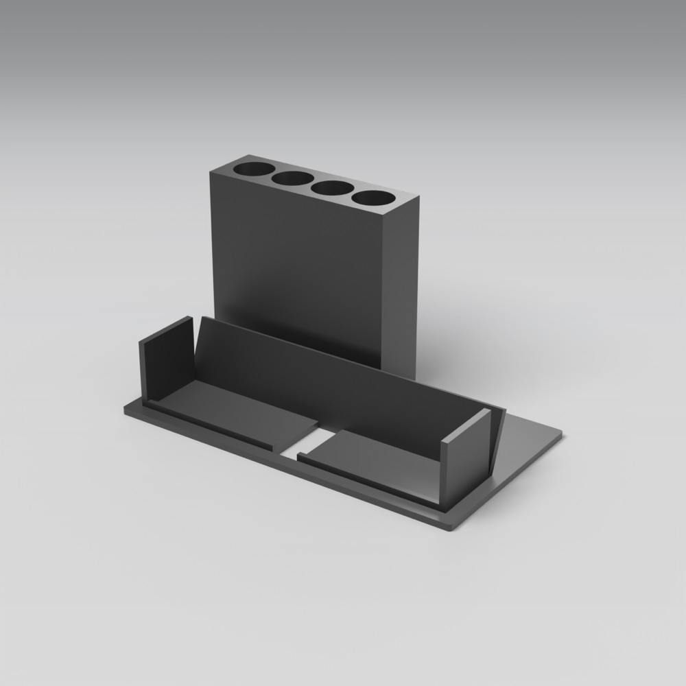 Masaüstü Kalemlik ve Telefon Standı (4 Kalem Ø12 mm, Telefon Kalınlığı 16 mm)