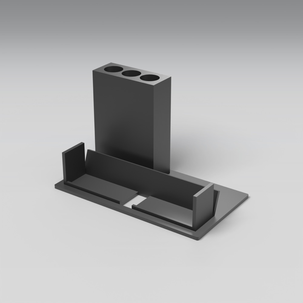 Masaüstü Kalemlik ve Telefon Standı (3 Kalem Ø11 mm, Telefon Kalınlığı 12 mm)