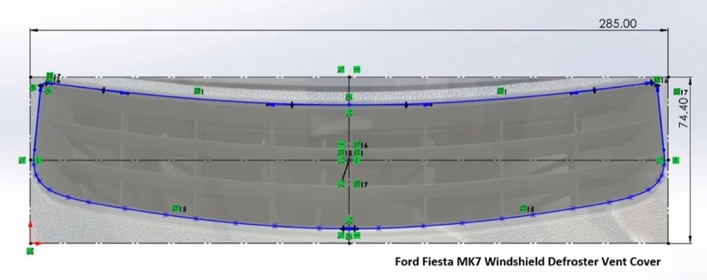 Defroster Vent Kılıf Kalıp Başlığı (Ford Fiesta MK7) görsel 3
