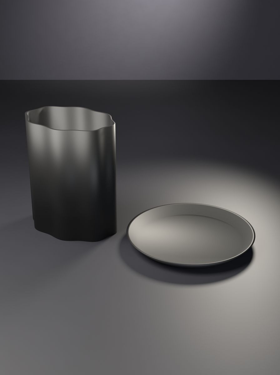 Oval Kanallı Saksı (90 × 63 mm, 110 mm Yükseklik, 8 Kanal, Altlık Tabaklı, Drenaj Delikli)