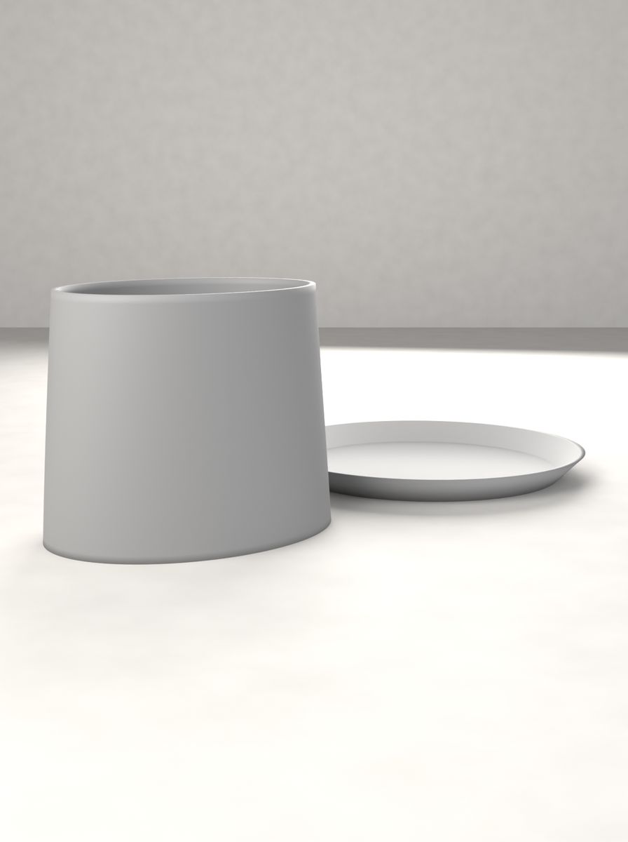 Oval Saksı (100 × 80 mm, 80 mm Yükseklik, Altlık Tabaklı, Drenaj Delikli) görsel 2