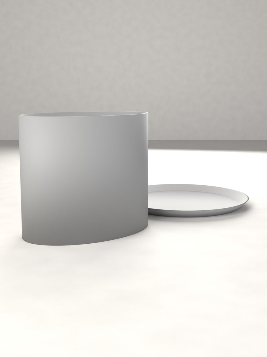 Oval Saksı (140 × 91 mm, 120 mm Yükseklik, Altlık Tabaklı, Drenaj Delikli) görsel 2