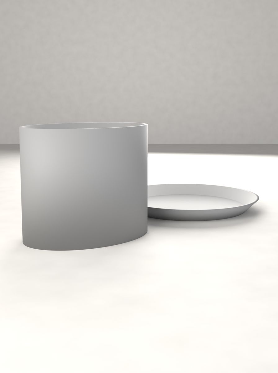 Oval Saksı (85 × 59,5 mm, 70 mm Yükseklik, Altlık Tabaklı, Drenaj Delikli) görsel 2