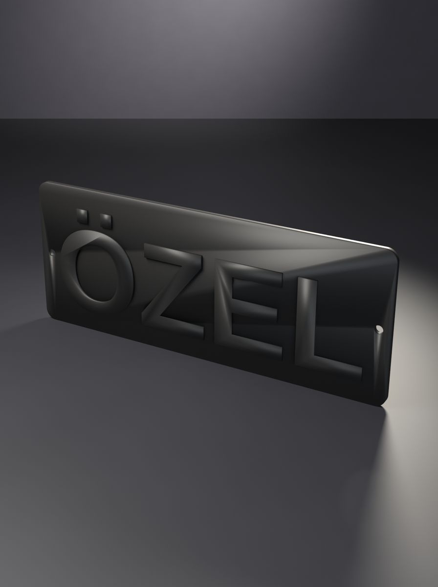 Özel Tabelası (200 × 80 mm, Kabartma Yazılı, Montaj Delikli) görsel 1