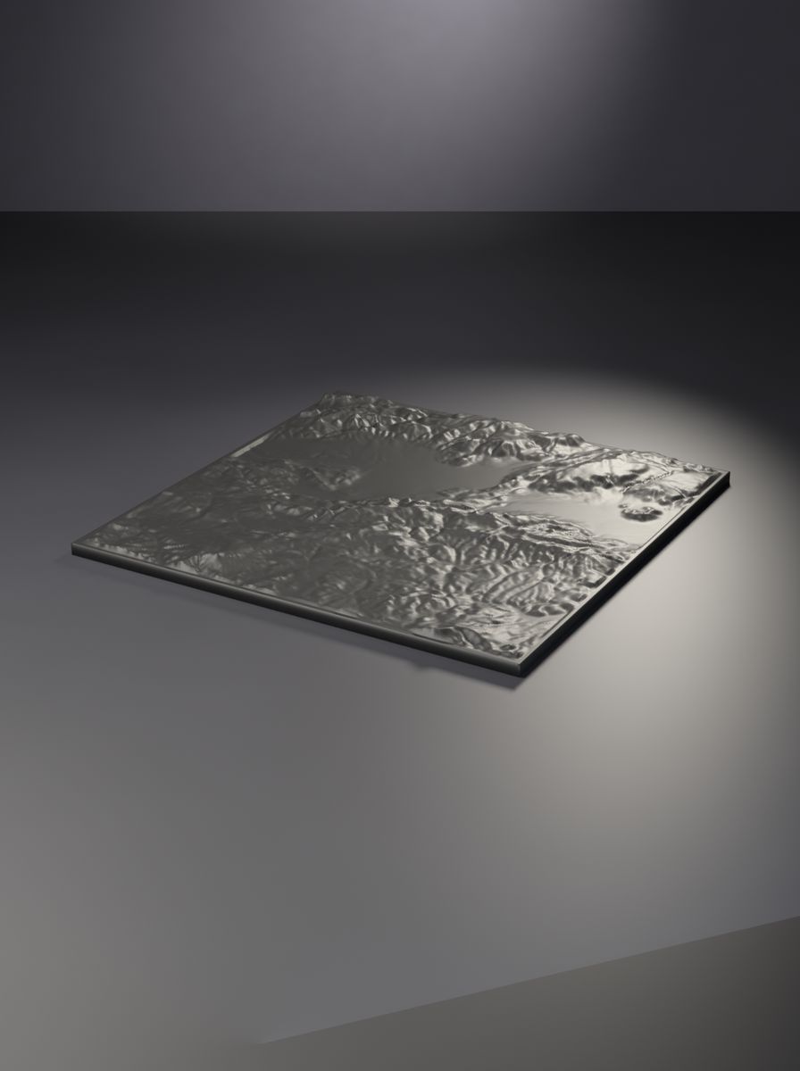 Palandöken Dağı Rölyef Haritası (200 × 200 mm, Topografik Duvar Dekoru) görsel 1
