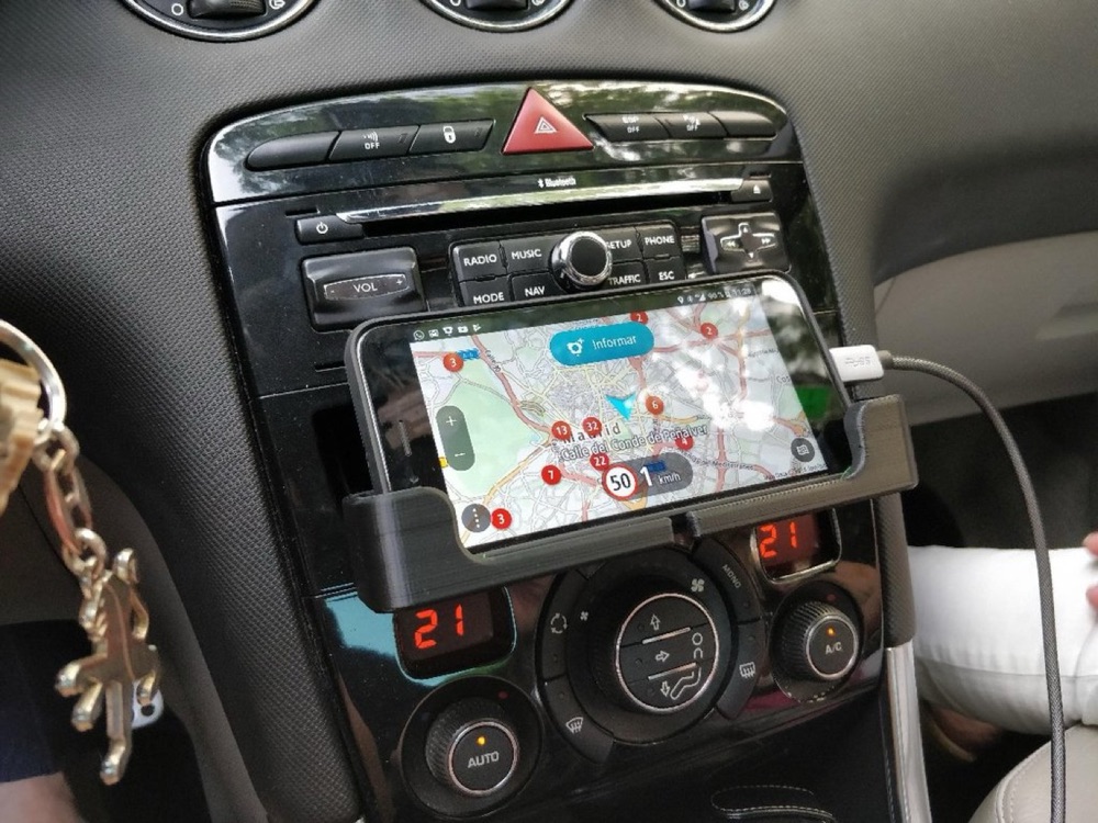 Peugeot 308 Telefon Tutucu Stand — İki Parça, TPU Matlı