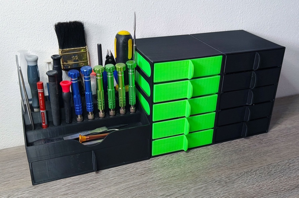 Üst Üste Dizilebilen Geniş Modüler Çekmeceli Organizer (Tek ve Çift Yükseklik)