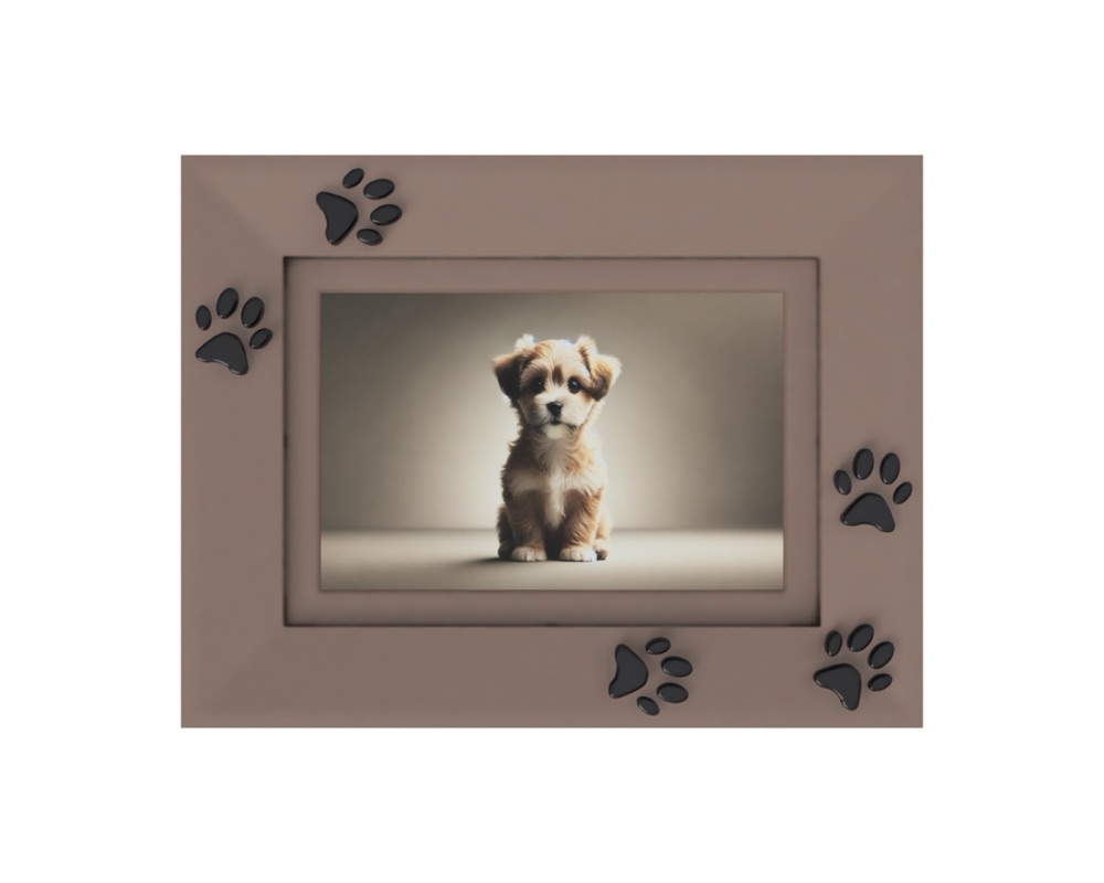 Köpek Sever Fotoğraf Çerçevesi (İki Renkli, Pati Desenli)