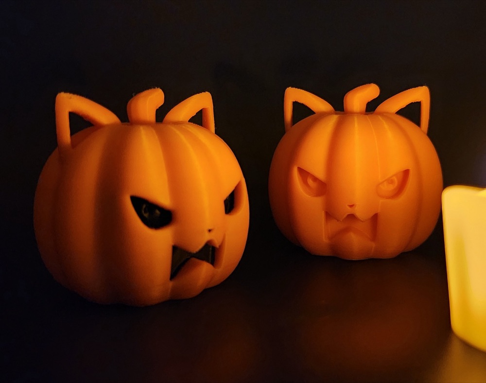Kedi Kulaklı Balkabağı Süsü (Cadılar Bayramı, 60 mm) görsel 3