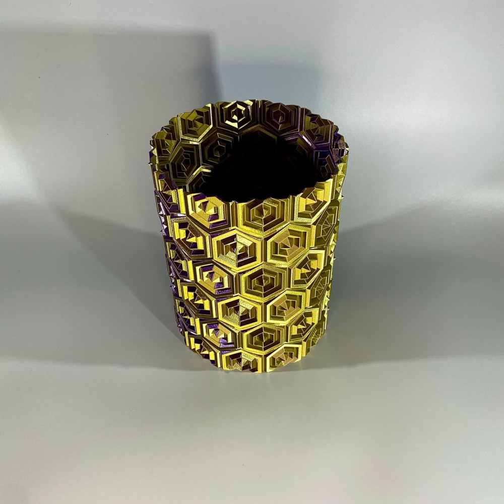 Ananas Dokulu Altıgen Desenli Vazo