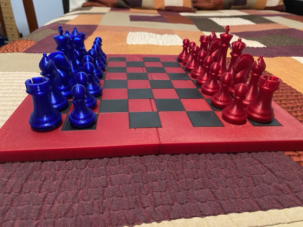 Sade Parçalı Satranç ve Dama Tahtası (Kolay Saklanır, İki Kalınlık Seçenekli)
