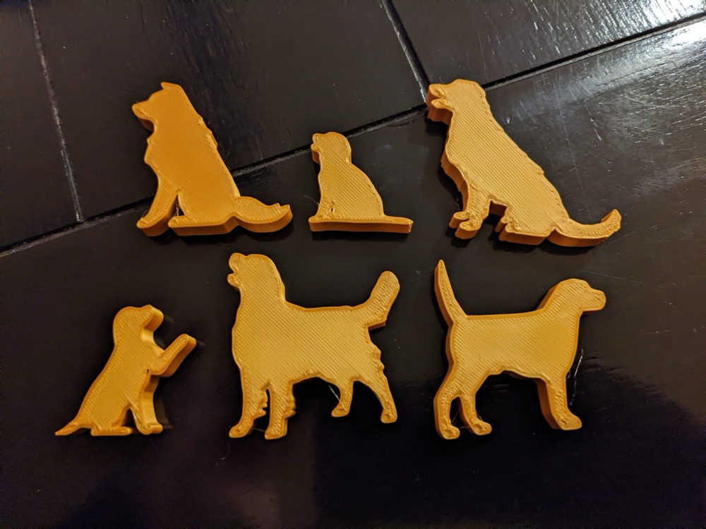 Köpek Silüeti Oyun Taşları (32 Farklı Irk ve Duruş, Masa Oyunu Meeple Seti)
