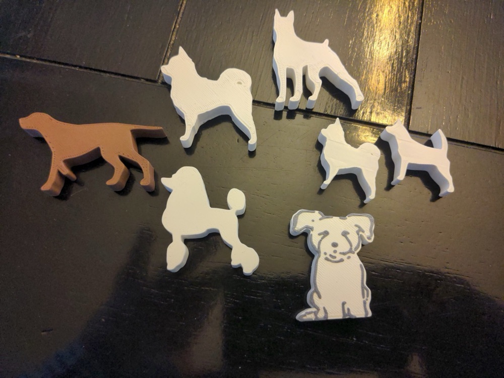 Köpek Silüeti Oyun Taşları (32 Farklı Irk ve Duruş, Masa Oyunu Meeple Seti) görsel 2