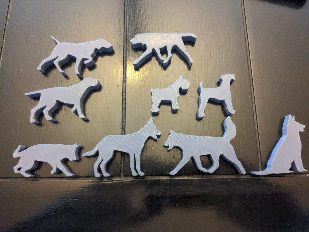Köpek Silüeti Oyun Taşları (32 Farklı Irk ve Duruş, Masa Oyunu Meeple Seti) görsel 3