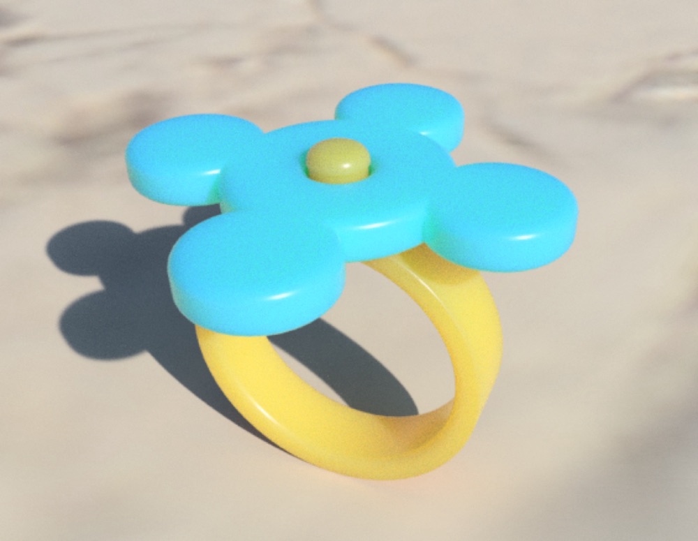 Çiçek Biçimli Dönen Fidget Yüzük (19 mm, İki Parçalı)