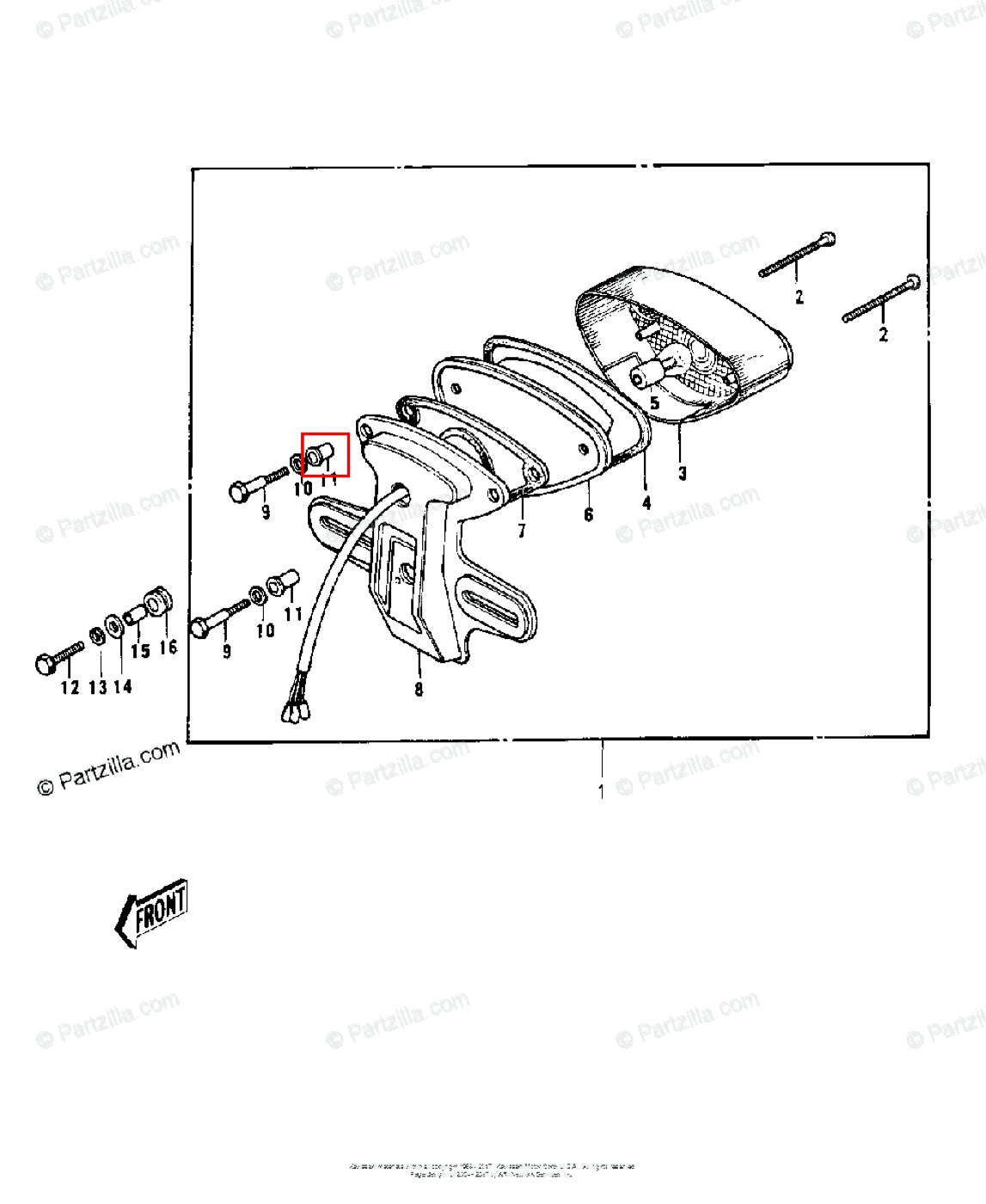 Kawasaki Arka Stop Lambası Titreşim Sönümleyici 92075-091 görsel 3