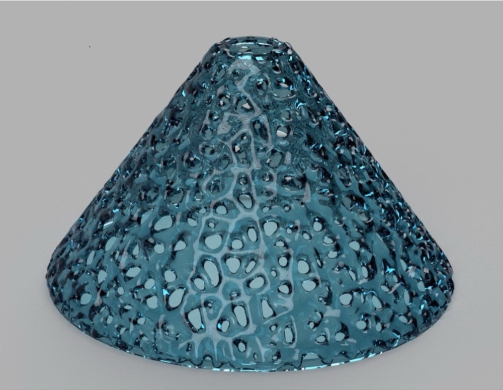 Voronoi Desenli Konik Sarkıt Abajur