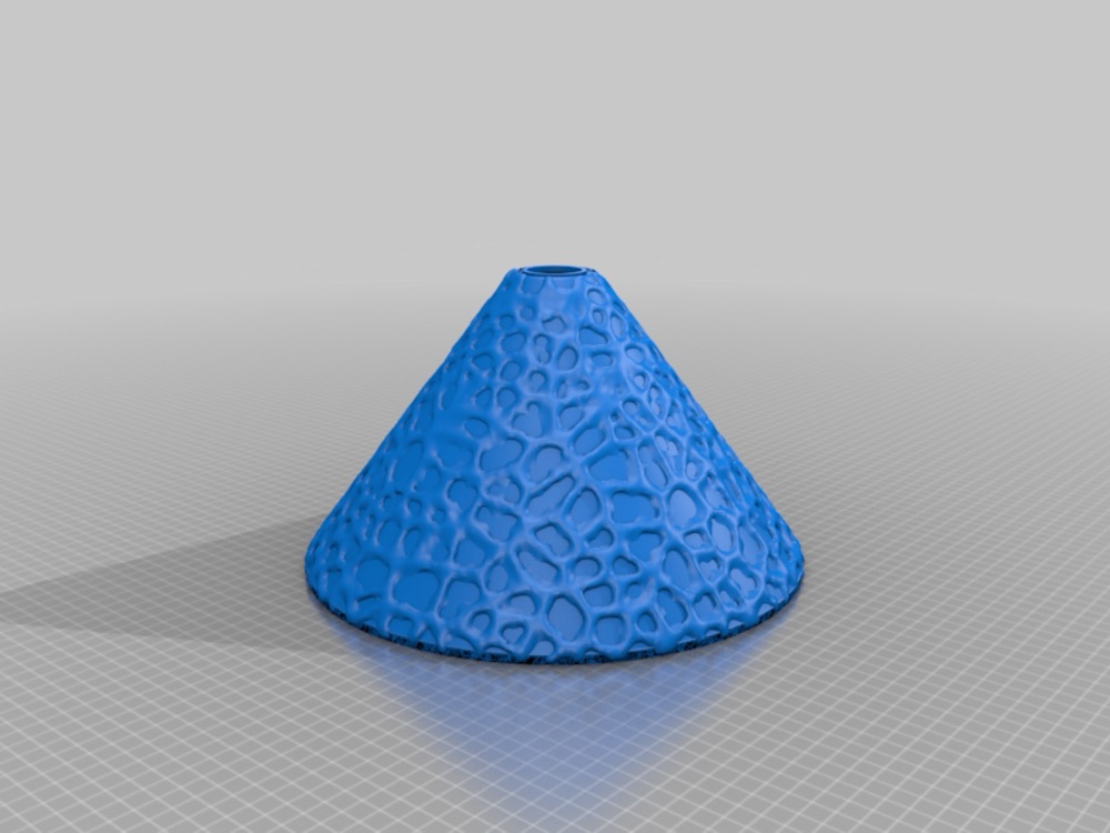 Voronoi Desenli Konik Sarkıt Abajur görsel 3