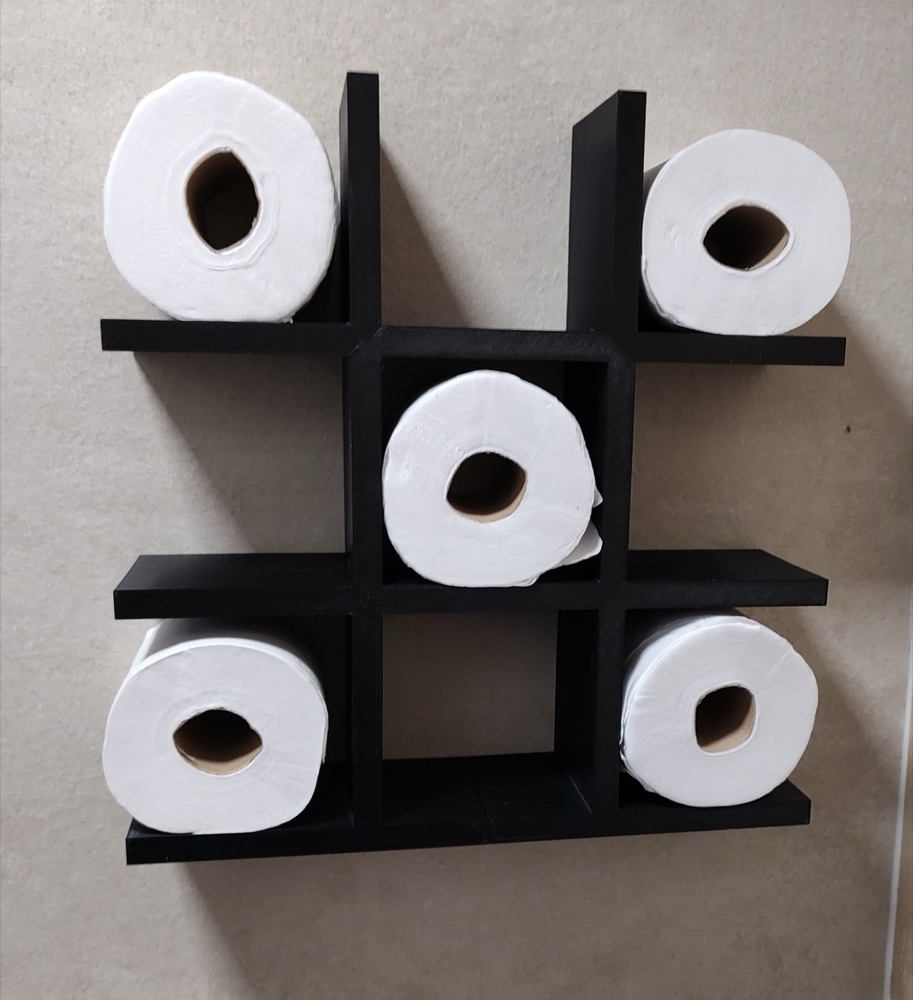 XOX Oyun Tahtası Biçimli Duvar Tuvalet Kâğıdı Tutucusu (Dokuz Gözlü) görsel 3