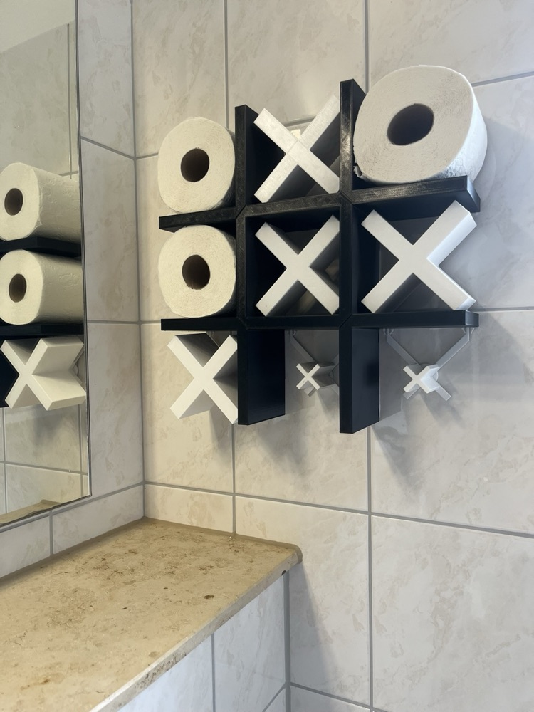 Geçmeli XOX Biçimli Duvar Tuvalet Kâğıdı Tutucusu (Yapıştırıcısız) görsel 2
