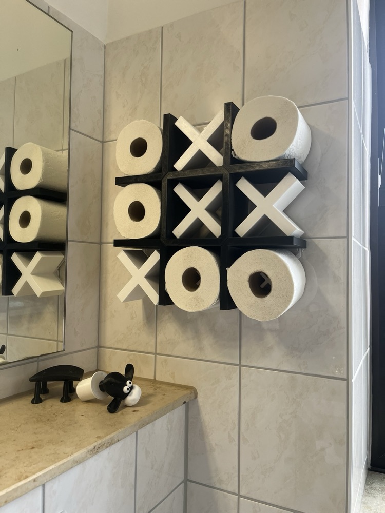 Geçmeli XOX Biçimli Duvar Tuvalet Kâğıdı Tutucusu (Yapıştırıcısız) görsel 3