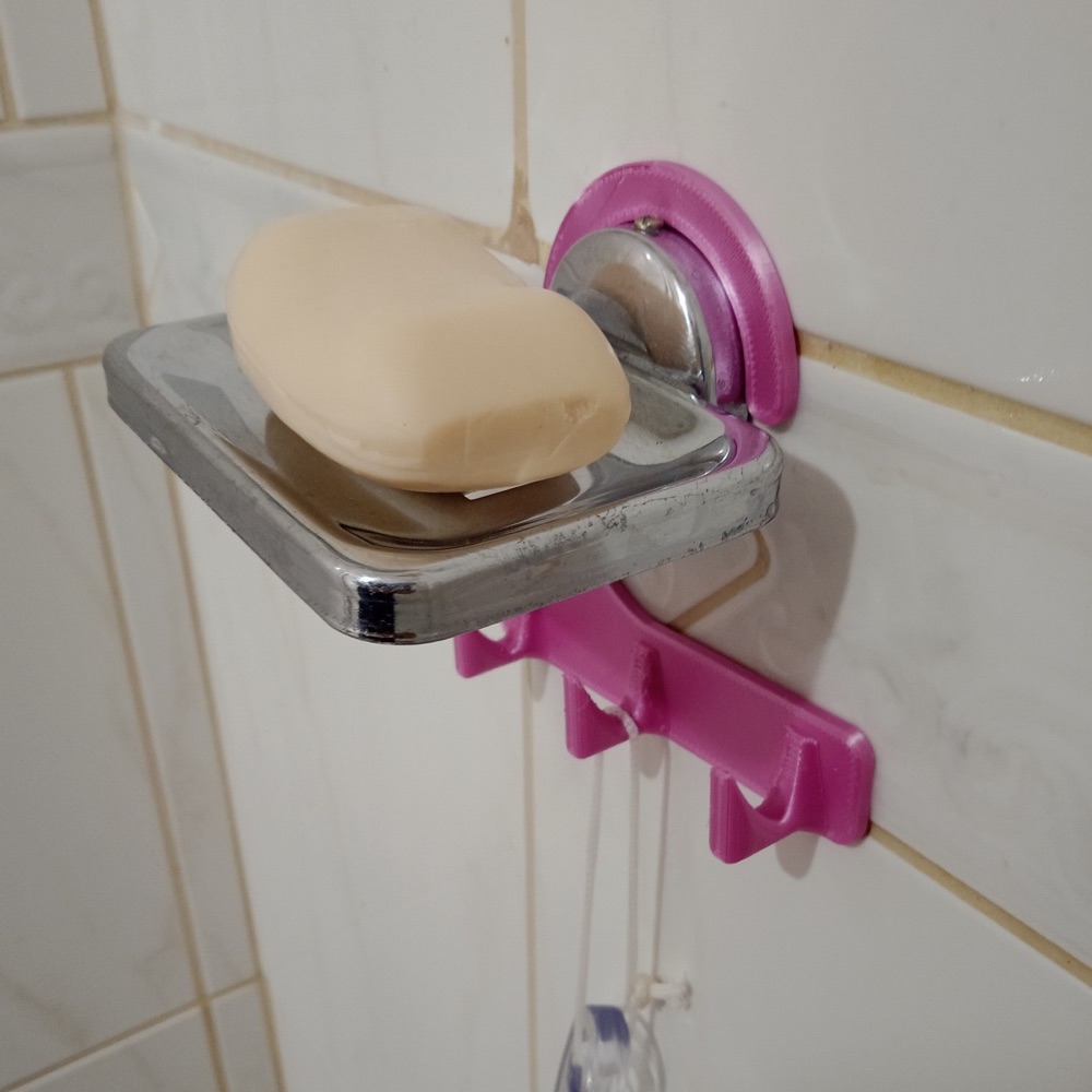 Duş Armatürüne Geçen Üçlü Banyo Kancası (5 cm Çapa Kadar) görsel 3