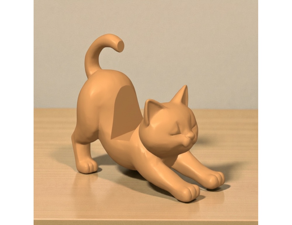 Kedi Şekilli Telefon Standı (Gerinen Kedi)