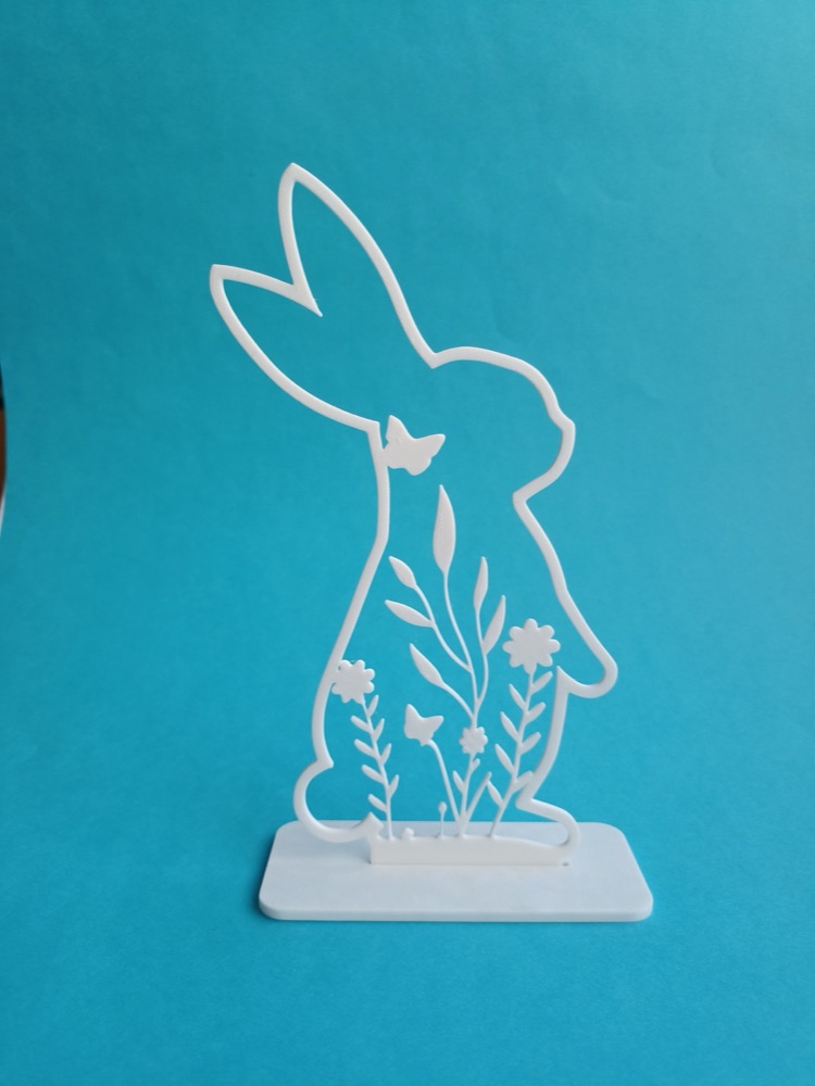 Çiçek Desenli Paskalya Tavşanı Süsü (Geçmeli Tabanlı) görsel 3