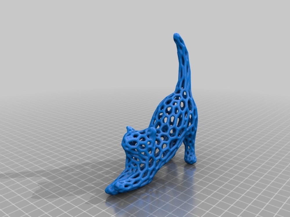 Gerinen Kedi Heykeli (Voronoi Delikli Gövdeli) görsel 2