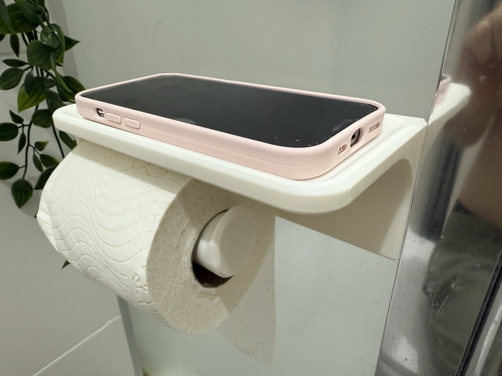 Telefon Raflı Tuvalet Kâğıdı Tutucusu (Sağdan veya Soldan Yüklemeli, Küçük ve Büyük Rulo) görsel 3