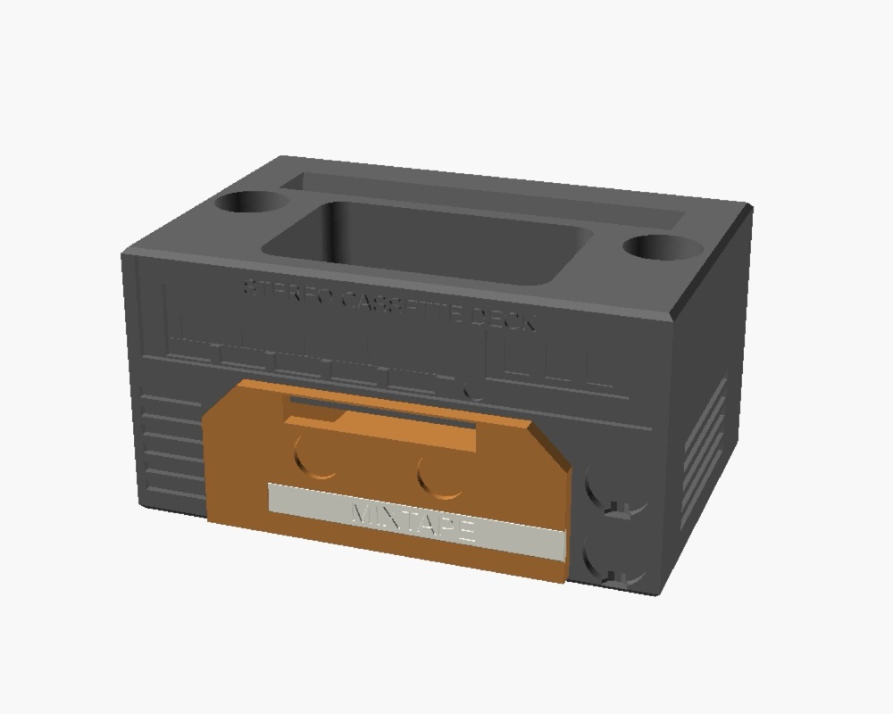 Kaset Çalar Görünümlü Masa Düzenleyici (Kalem Bardaklı, Telefon Yuvalı) görsel 2