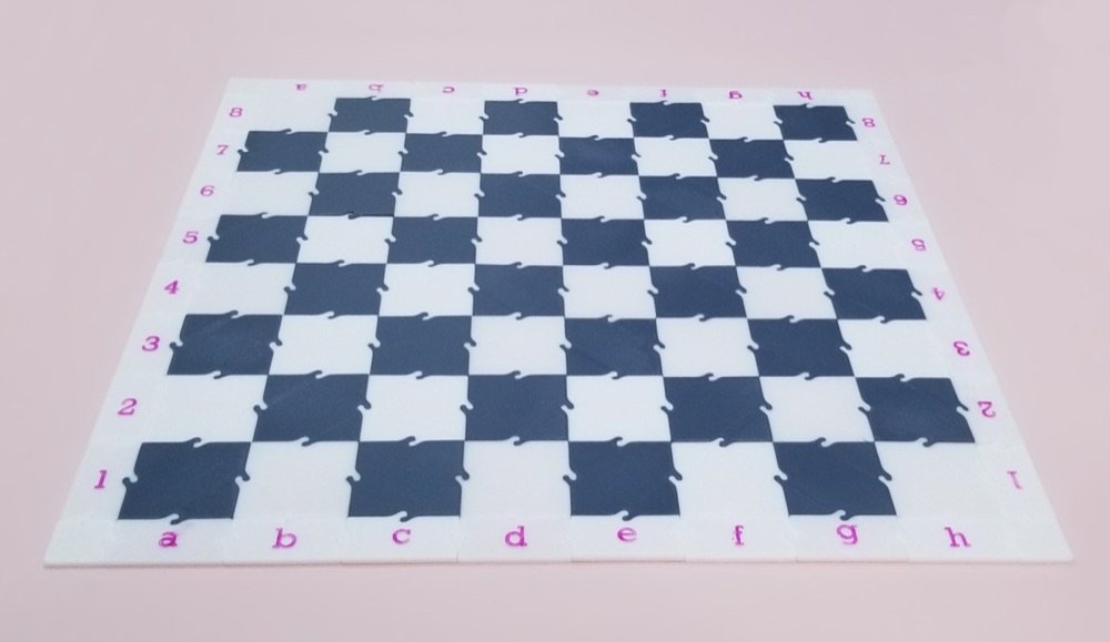 Geçmeli Satranç Tahtası (Kenar Notasyonlu, 4,5 cm Kareli)