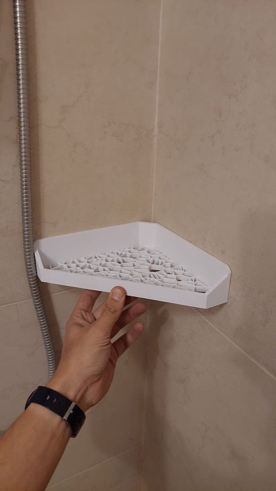Voronoi Desenli Duş Köşe Rafı (Yapıştırılır ya da Vidalanır) görsel 2