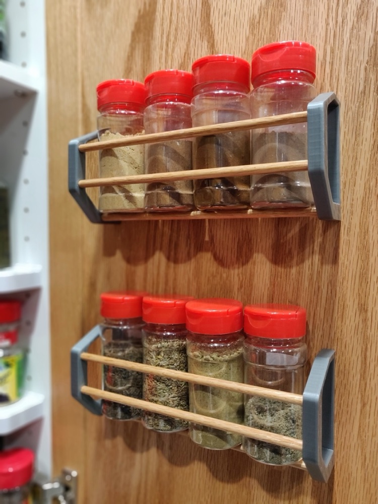 Çıtalı Baharat Rafı Braket Seti (Sol, Sağ ve Orta Braket, Dolap Kapısı İçin)