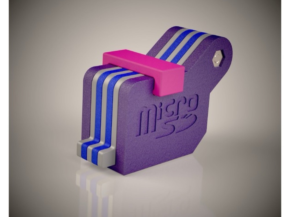 Yelpaze Açılır SD ve microSD Kart Tutucu (M3 Cıvatalı, Kilit Klipsli)