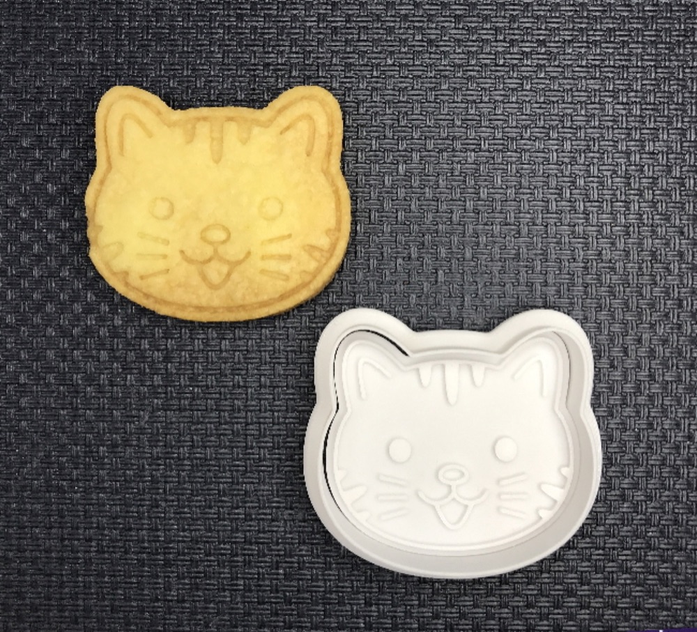 Kedi Yüzü Kurabiye Kalıbı (Kesici ve Desen Damgası) görsel 2