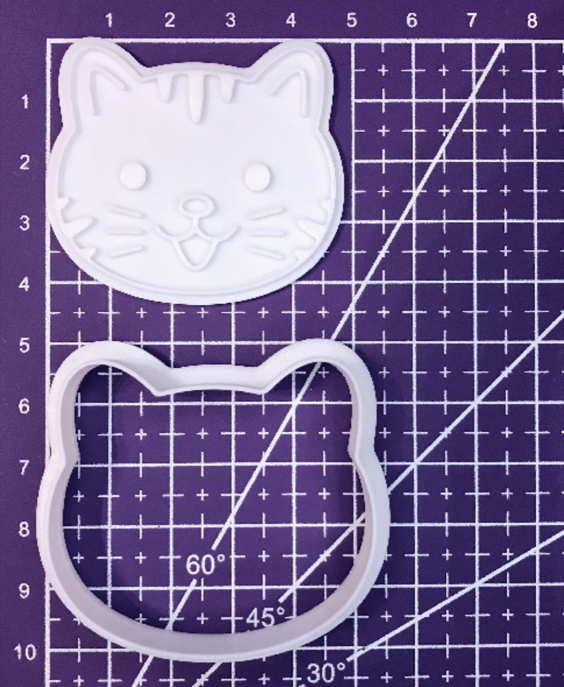 Kedi Yüzü Kurabiye Kalıbı (Kesici ve Desen Damgası) görsel 3